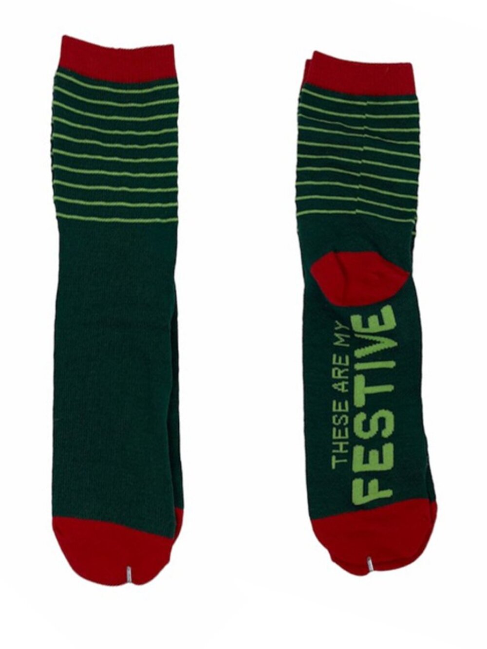 4/$12 💥🆕 Christmas Holiday "These Are My Festive" Green/Red Crew Socks | 985